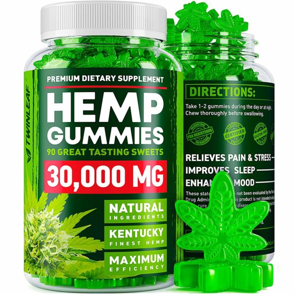 Hemp Gummies – 30000 MG – Premium Stress & Anxiety Relief – Made in USA