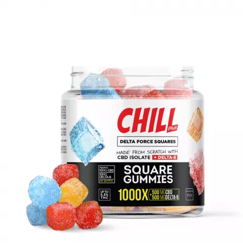 Chill Plus Delta Force Squares Gummies – 1000X