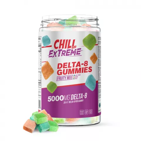 Chill Plus Extreme Delta-8 Gummies Fruity Mix – 5000X