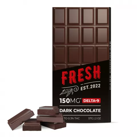 Fresh Delta-9 THC Chocolate Bar – Dark Chocolate – 150MG